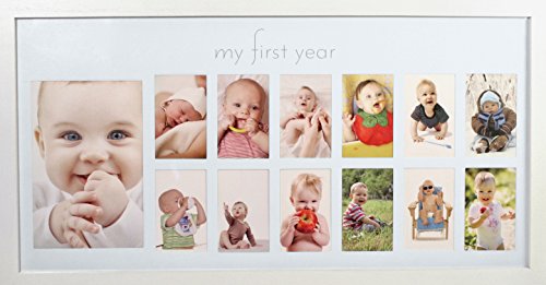 Baby's First Year Frame | Collage Frame For Baby In White | 12 Month Picture Frame