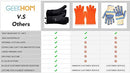 Grilling Gloves, Heat Resistant Gloves BBQ Kitchen Silicone Oven Baking (Black)