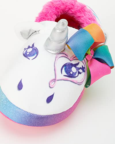 Plush Fuzzy Slippers with 3D Unicorn (Toddler/Little Girl), Size 5/6, JoJo Unicorn