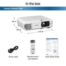 1080 3-chip 3LCD 1080p Projector, 3400 lumens Color and White Brightness