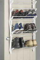 Whitmor Over the Door Shoe Rack - 36 Pair - Fold Up, Nonslip Bars