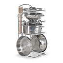 Stainless Steel Pots and Pans Pretend Play Kitchen Set for Kids (8 pcs)