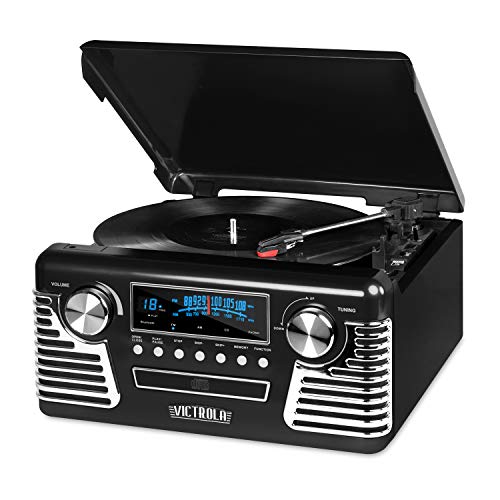 Victrola 50's Retro Bluetooth Record Player & Multimedia Center with Built-in Speaker