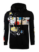 Mens Urban HipHop Premium Fleece Hoodie - Pullover Streetwear Pattern Side