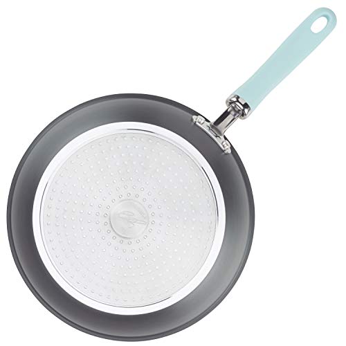 Rachael Ray Twin Pack Hard Anodized Aluminum Skillet Set, 9.5 & 11.75-Inch, Light Blue