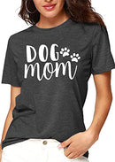 Dog Mom Tshirts for Women Funny Dog Paw Graphic Print Short Sleeve