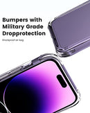 iPhone 14 Pro Case Clear, [Military Grade Protection] [Not Yellowing] Shockproof Phone