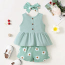 Toddler girl clothes baby girl outfits Summer Sleeveless Top + Short Pants Set toddler clothes for girls