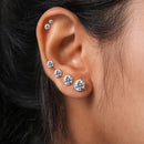 Cubic Zirconia Earrings Studs for Women, 6 Pairs Hypoallergenic 316L Stainless Steel Stud