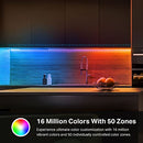 LED Light Strip, 50 Color Zones RGBIC, 16.4ft Wi-Fi LED Strip Works w/ Alexa, Google