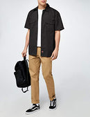 Men's Short Sleeve Work Big and Tall Button Down Shirt, Black, 5XL Plus UK