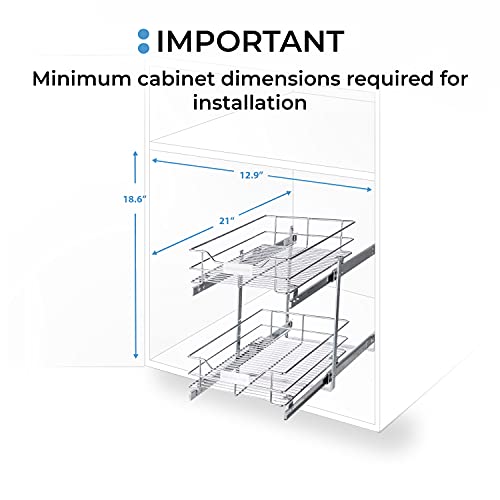 Pull Out Drawer Cabinet Organizer 2-Tier Slide Out Shelves for Optimal Kitchen Storage