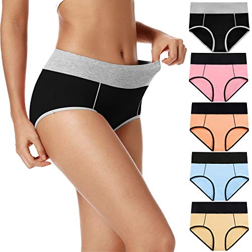 Women's High Waisted Cotton Underwear Soft Breathable Postpartum Panties