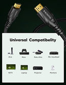 8K HDMI Cable 25FT/7.5M, Long HDMI 2.1 Cable Ultra High Speed Braided 48Gbps, 8K60Hz 4K120Hz 144Hz HDMI Cord eARC HDR,Compatible with Samsung Fire Roku Apple TV 4K