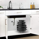 Heavy Duty Pan Rack, Pot Lid Rack, Kitchen Cabinet Pantry Cookware Organizer Rack