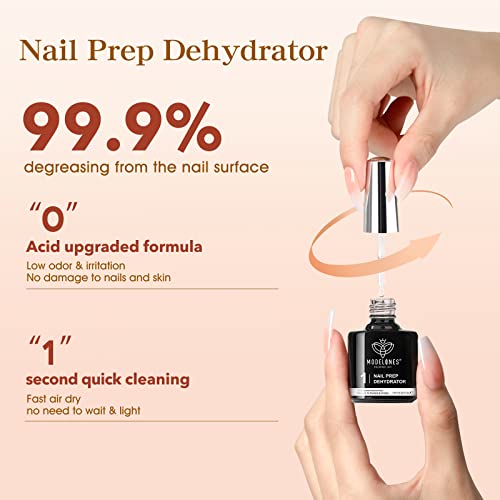 4 in 1 Nail Glue Gel and Nail Prep Dehydrate Gel Nail Kit Easy Nail Extension Gel Set