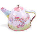 Unicorn Castle Pretend Tin Teapot Set for Tea Party and Kids Kitchen Pretend Play
