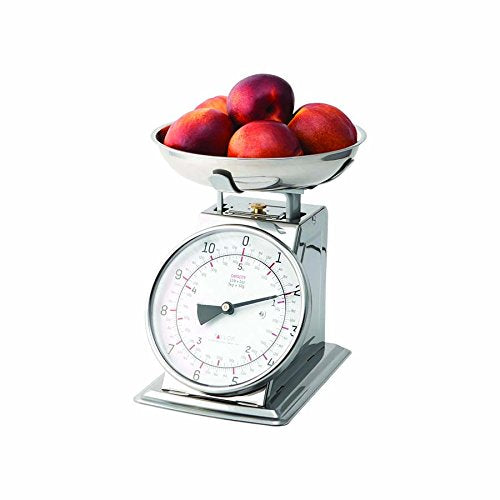 Stainless Steel Analog Kitchen Scale, 11 Lb. Capacity, Silver