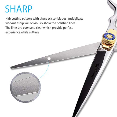 Hair Cutting Scissors Set,MASTER GO Professional Stainless Steel, 8 Pcs