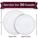 Disposable Plastic Plates - 60 Pack - 30 x 10.25" Dinner and 30 x 7.5" Salad Combo
