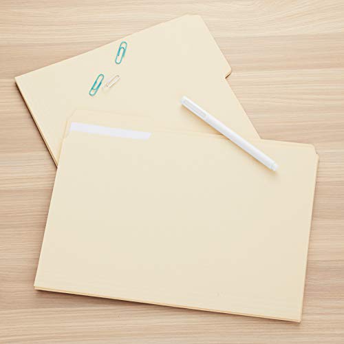 1/3-Cut Tab, Assorted Positions File Folders, Letter Size, Manila - Pack of 100