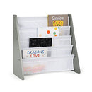 Grey/White Kids Book Rack Storage Bookshelf, 4 Tiers