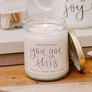 Sea Salt, Jasmine, Wood, Cream Scented Soy Candles for Home | 9oz Clear Jar,