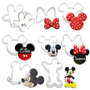 8 Pack Cookie Cutters Themed of Cartoon Mouse, Stainless Steel Sandwich Cake Cutter