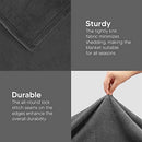 Fleece Blanket Queen Size Grey 300GSM Luxury Bed Blanket Anti-Static Fuzzy Soft Blanket