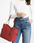 Michael Kors Jet Set Travel Large Chain Shoulder Tote (Flame)