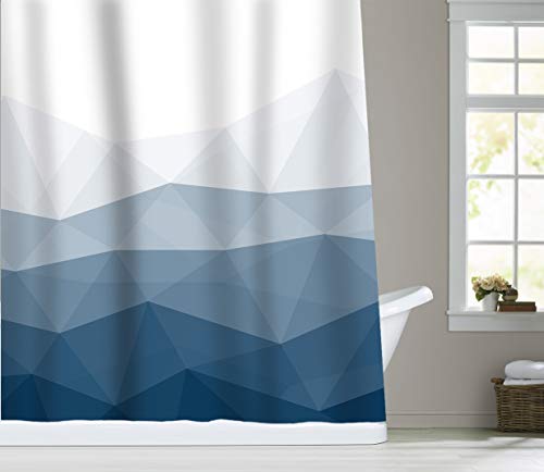 Sunlit Designer Shower Curtain,Popular Shower Curtain, Ombre Blue Fabric Shower