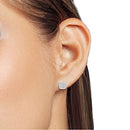 Miracle Set Square Cut Cluster Halo Stud Earrings For Women - 0.15 Cttw Round Cut