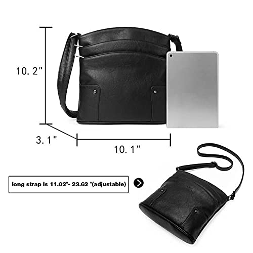 Crossbody Bags for Women Small Leather Purse Travel Ladies Shoulder Bags Black