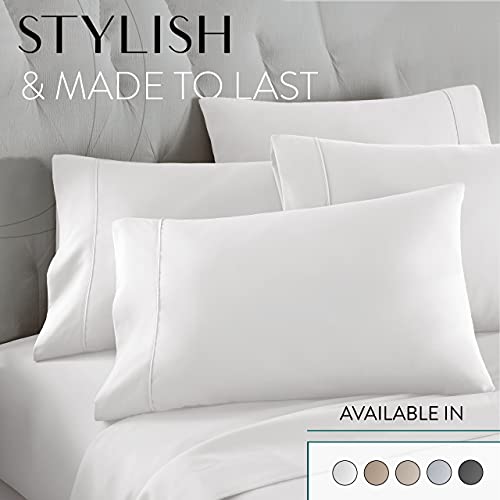 King Size Bed Sheets Set -6 Piece Bedding Sheet & Pillowcases Sets White