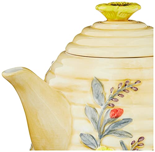 Bee Sweet 32 oz. 3-D Beehive Teapot, Multi Colored