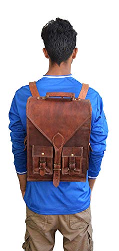 convertible leather 15.6" laptop bag backpack messenger bag office briefcase