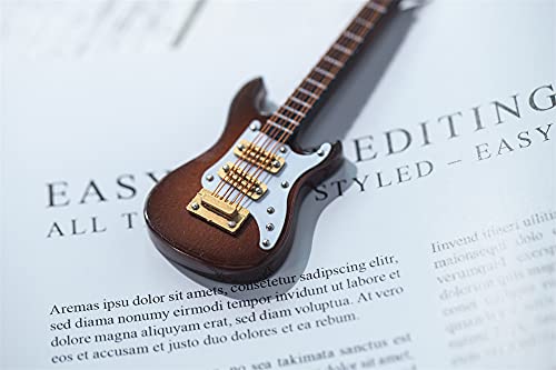 Alano 10cm Coffee Electric Guitar Model Mini Musical Instrument Decorative Ornament