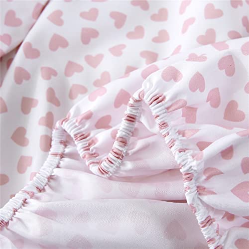 4-Piece Toddler Bedding Set - Ultra Soft Ombre Pink Blue Unicorn Print Heart Comforter Set