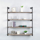Industrial Pipe Shelving Wall Mounted Bookshelf  Kitchen Bar Shelving(4 Tier,42in)