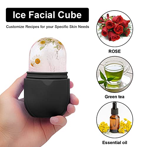 Ice Roller for Face and Eye, Silicone Ice Mold Face Massage, Facial Beauty Ice Roller