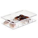 Plastic Hard Shell Stackable Eyeglass Case Storage Organizer, Hinged Lid
