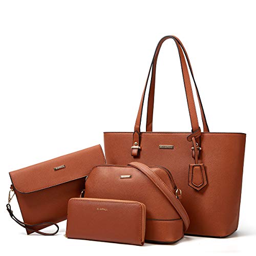 Women Fashion Handbags Tote Bag Shoulder Bag Top Handle Satchel Purse Set 4pcs
