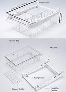 Fridge Drawer Organizer, Refrigerator Organizer Bins, Pull Out with Handle, Fridge Shelf Holder Storage Box, Clear Container for Food,Drinks,Fit for Fridge Shelf Under 0.6" (1 Pack Medium)