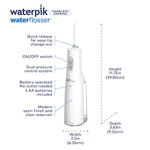 Cordless Water Flosser, Battery Operated & Portable for Travel & Home