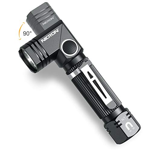 Flashlight, NICRON N7 600 Lumens Tactical Flashlight, 90 Degree Mini Flashlight