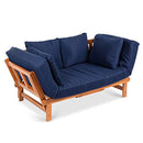 Best Choice Products Outdoor Convertible Acacia Wood Futon Sofa Furniture