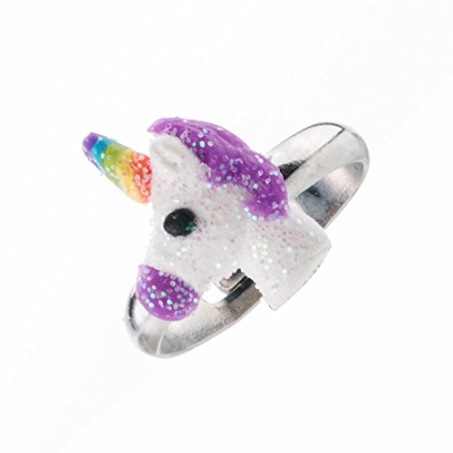 Adjustable Rings Set for Little Girls - Colorful Cute Unicorn Butterfly Rings for Kids