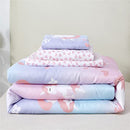 4-Piece Toddler Bedding Set - Ultra Soft Ombre Pink Blue Unicorn Print Heart Comforter Set