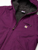 Carhartt Girls' Big Sherpa Lined Jacket Coat, Sierra Plum Caspian, Small