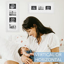 White Wooden Baby Sonogram Picture Frame 3 or 4 Photos | Vertical or Horizontal